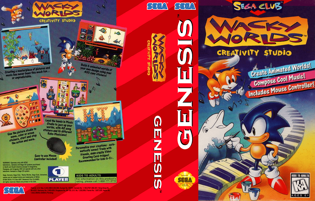 Wacky Worlds Creativity Studio [US] segaMD 1994 Box Art