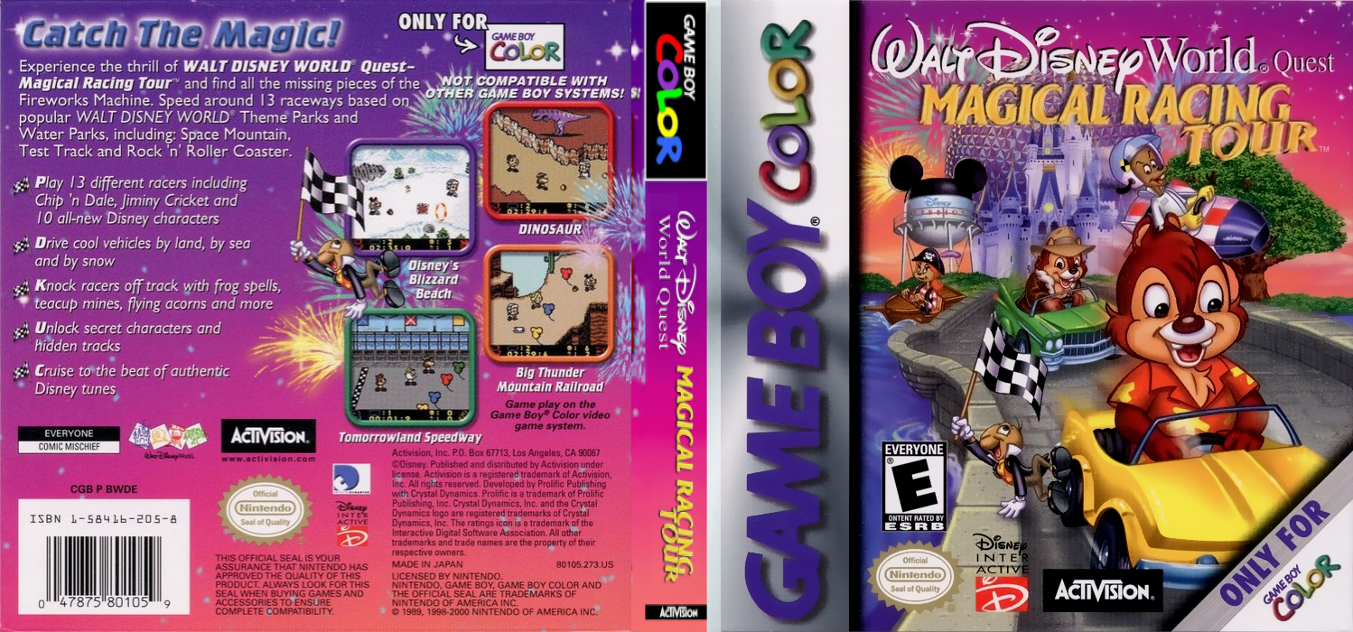 Walt Disney World Quest : Magical Racing Tour [US,EU] gbc 2000 Box Art