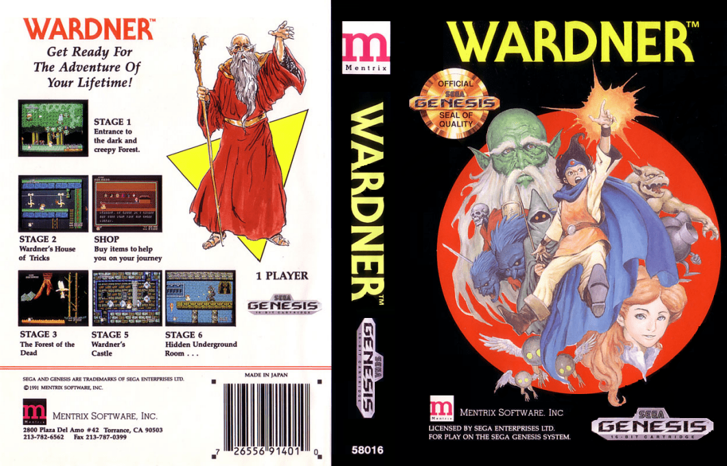 Wardner [US] segaMD 1991 Box Art