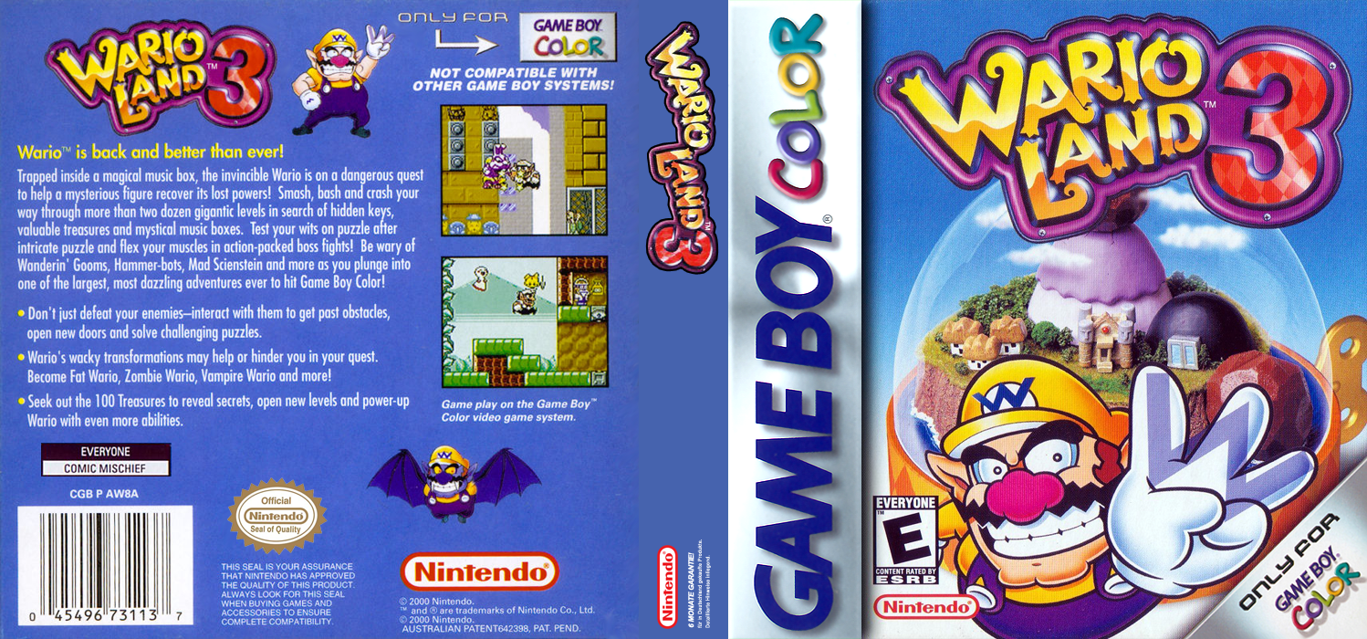 Wario Land 3 [WOR] gbc 2000 Box Art