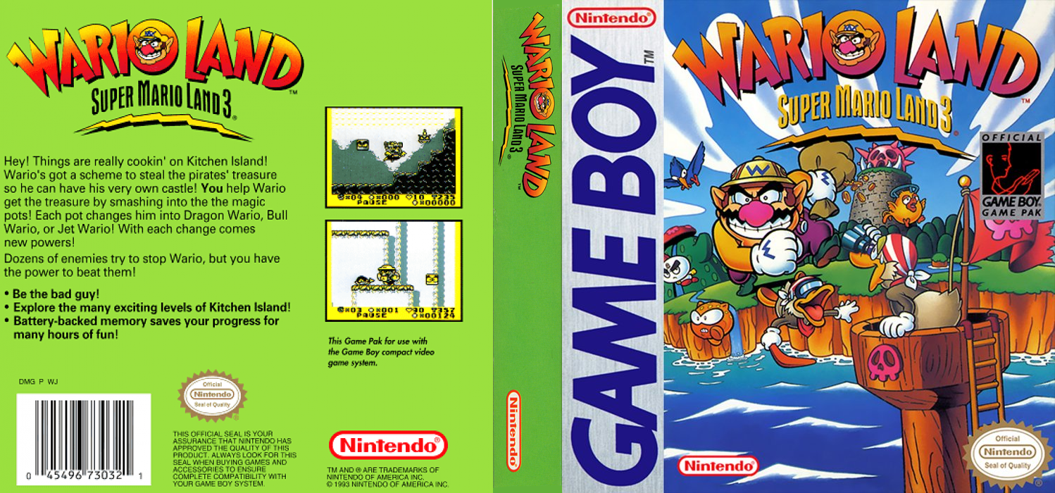 Wario Land : Super Mario Land 3 [WOR] gb 1994 Box Art