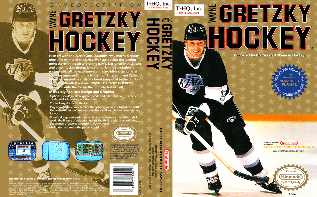 Wayne Gretzky Hockey [US] nes 1991 Box Art