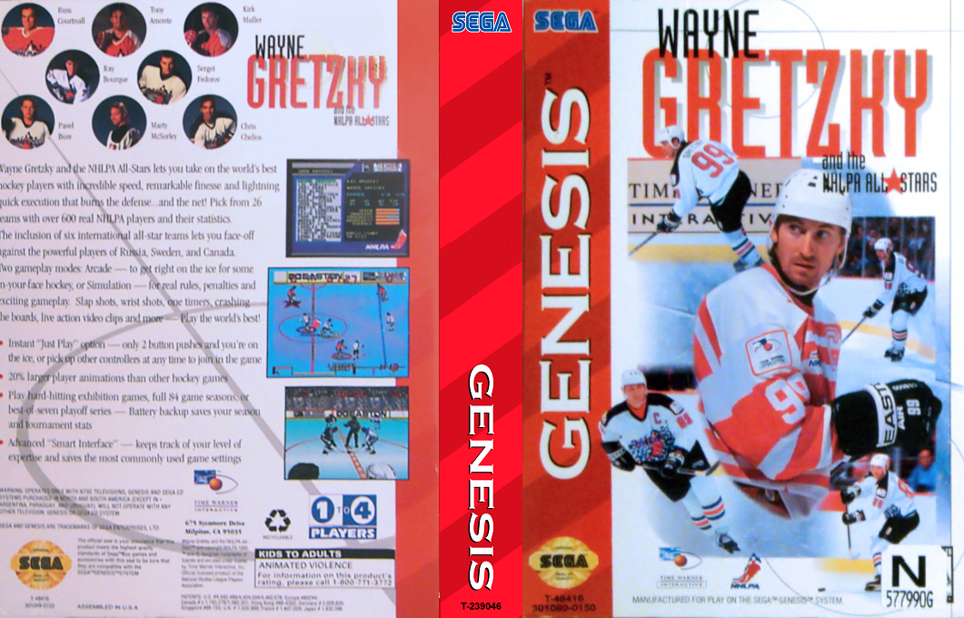 Wayne Gretzky and the NHLPA All-Stars [US,EU] segaMD 1995 Box Art