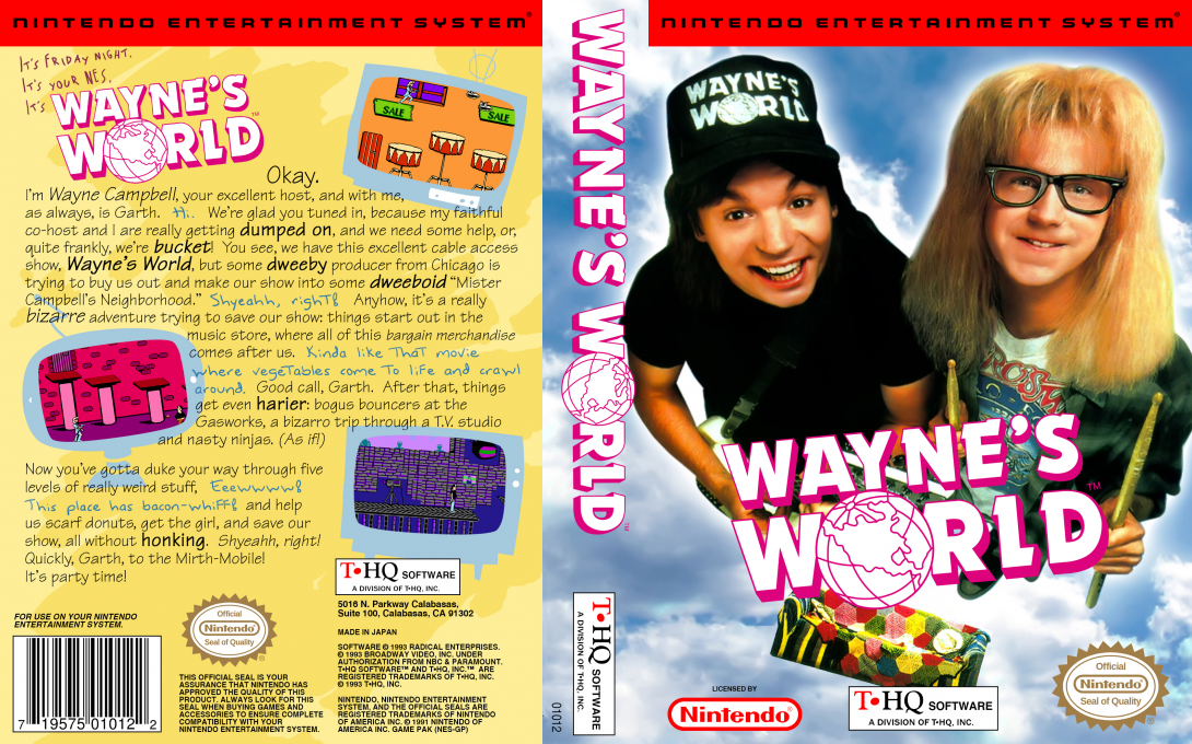 Wayne’s World [US] nes 1993 Box Art