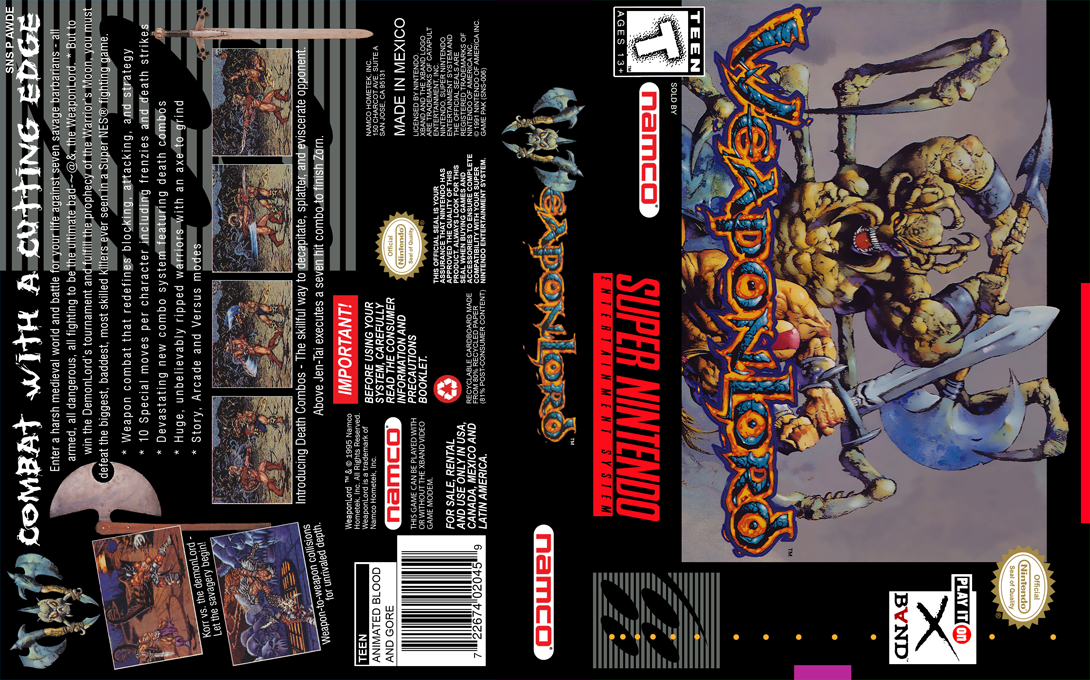 WeaponLord [US] snes 1995 Box Art