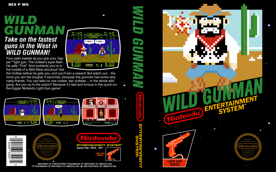 Wild Gunman [WOR] nes 1984 Box Art