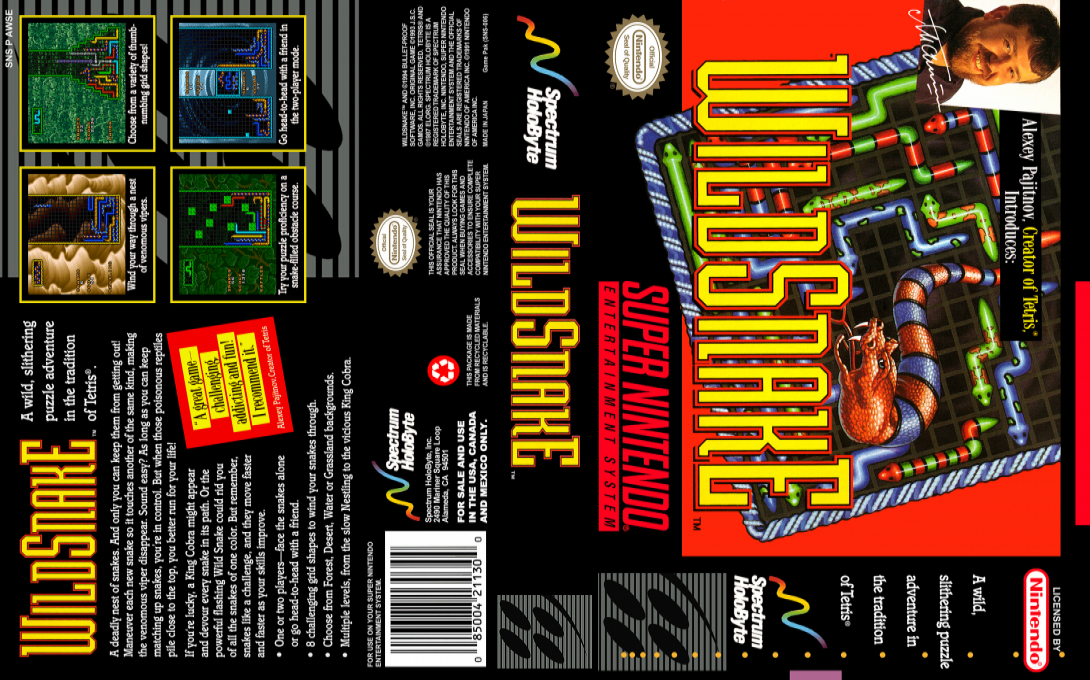 Wild Snake [US] snes 1994 Box Art