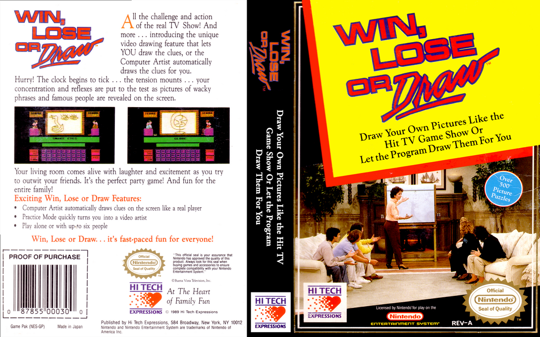 Win, Lose or Draw [US] nes 1990 Box Art