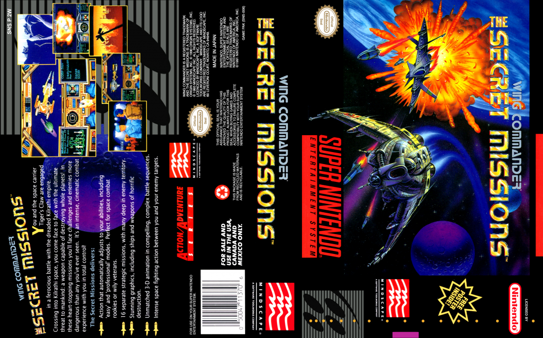 Wing Commander : The Secret Missions [US] snes 1993 Box Art
