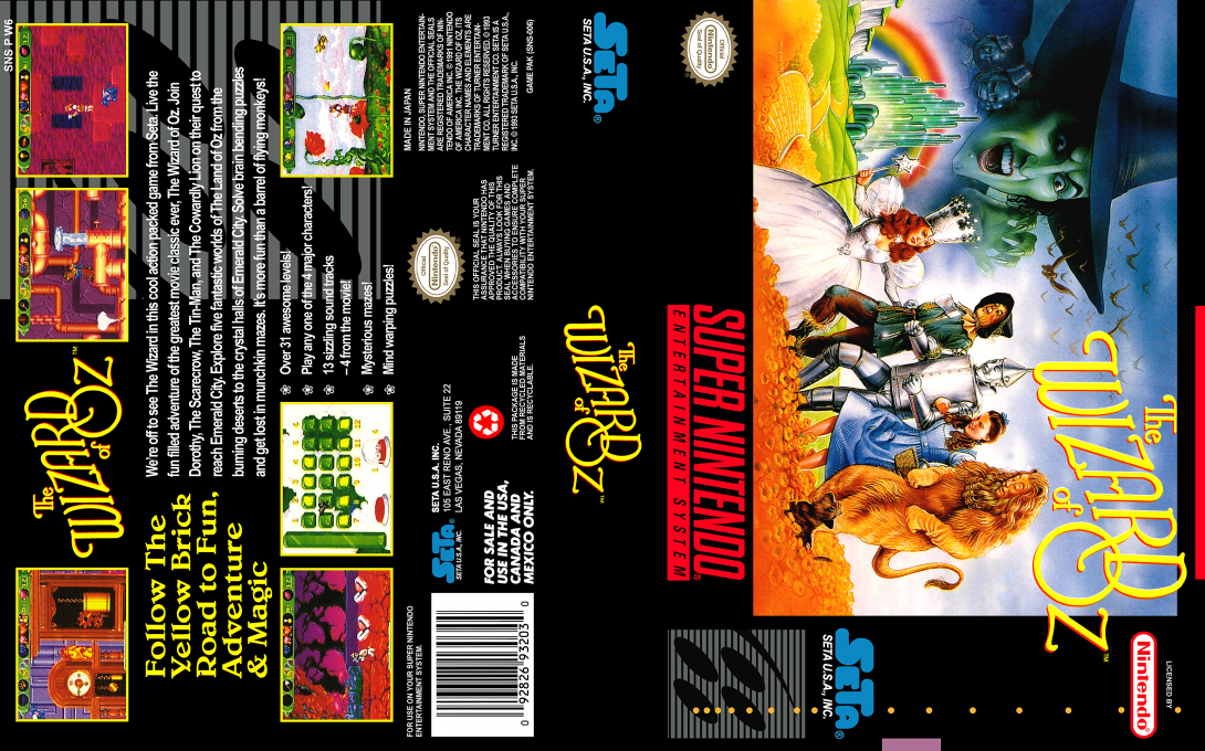 The Wizard of Oz [US] snes 1993 Box Art