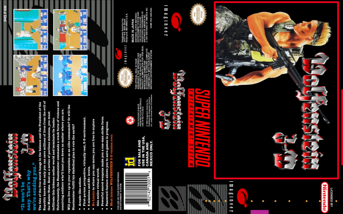 Wolfenstein 3-D [US] snes 1994 Box Art