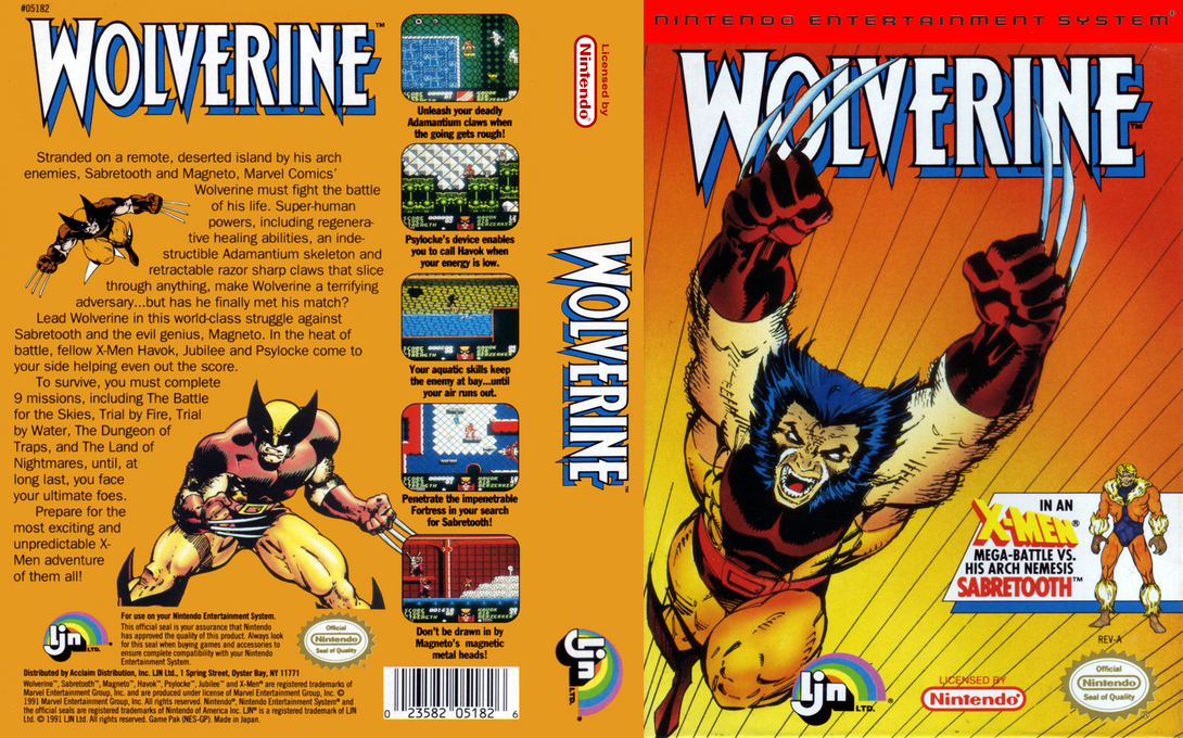 Wolverine [US] nes 1991 Box Art