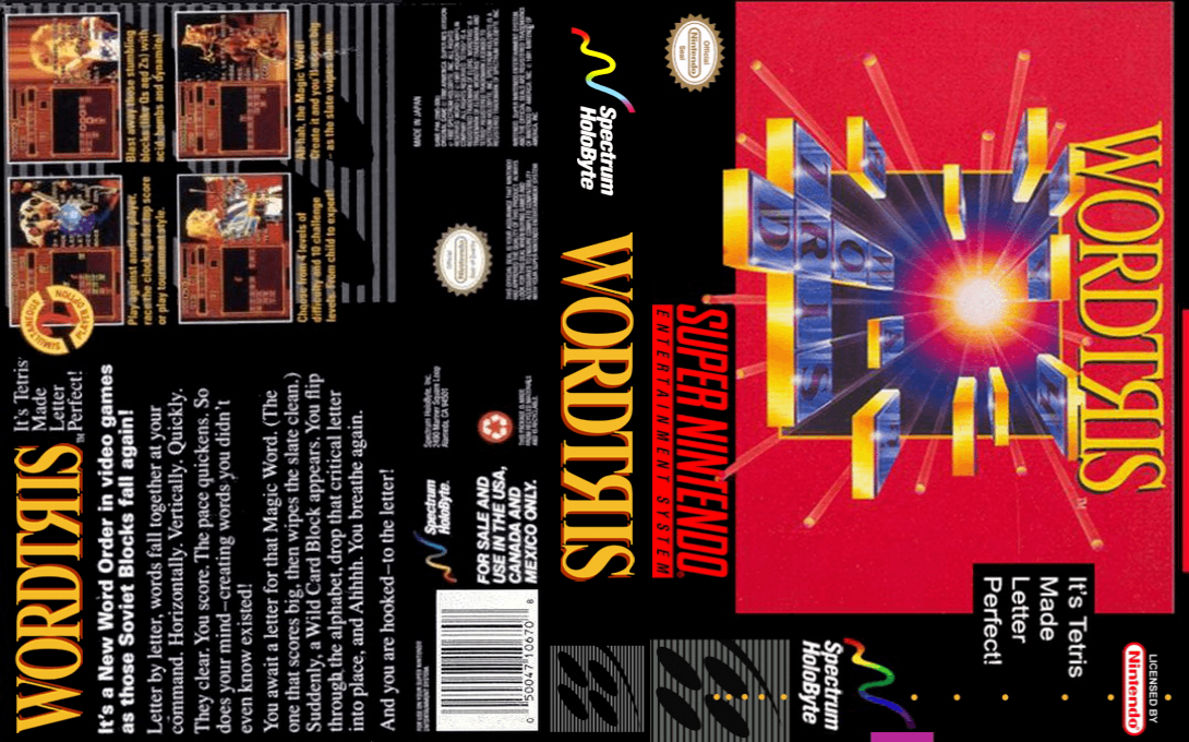 Wordtris [US] snes 1992 Box Art