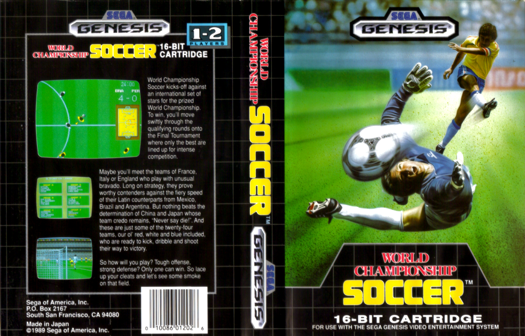 World Championship Soccer [US,JP] segaMD 1989 Box Art