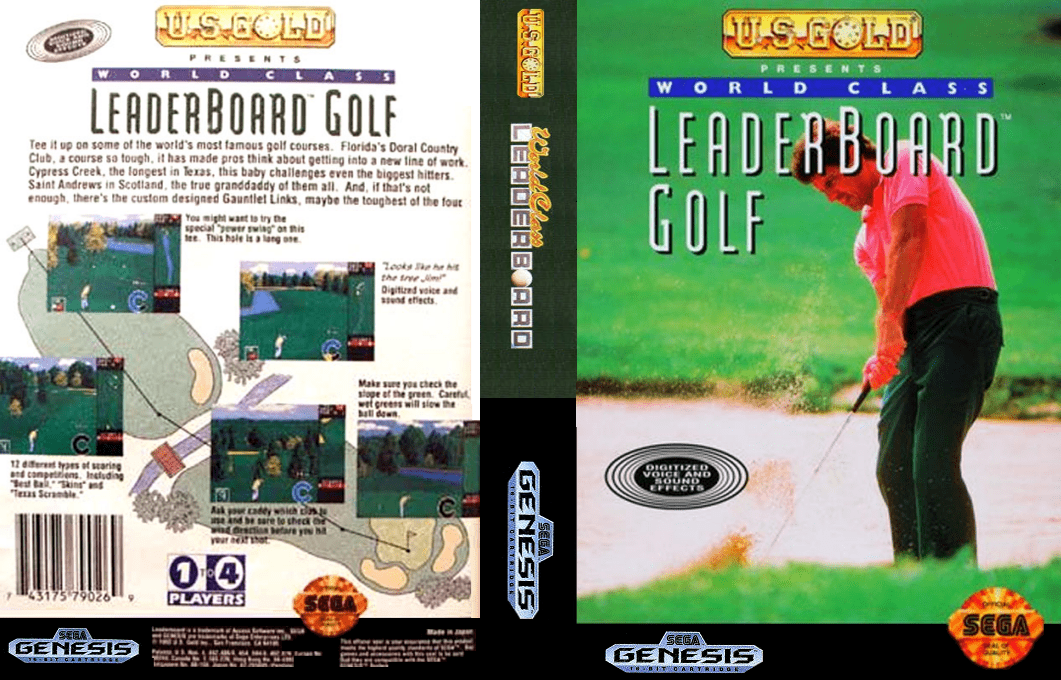World Class Leaderboard Golf [US] segaMD 1992 Box Art
