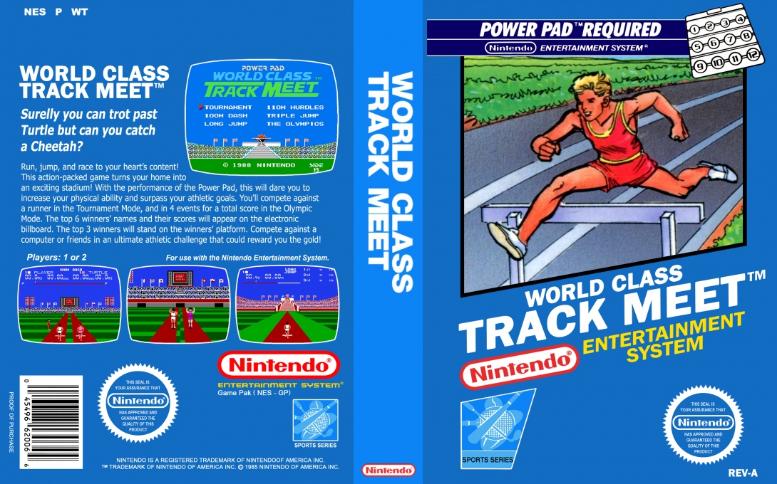 World Class Track Meet [US] nes 1988 Box Art
