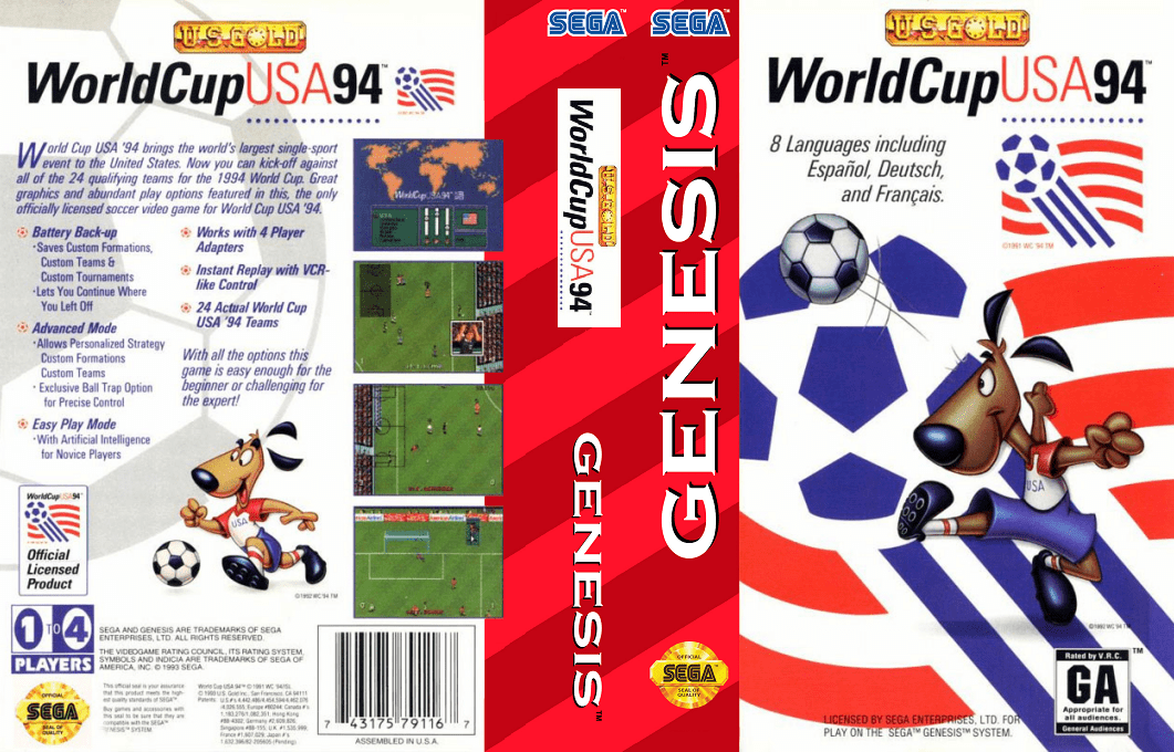 World Cup USA 94 [US,EU,KR] segaMD 1994 Box Art
