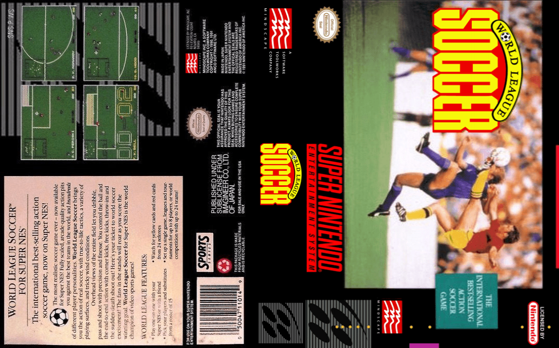 World League Soccer [US] snes 1992 Box Art