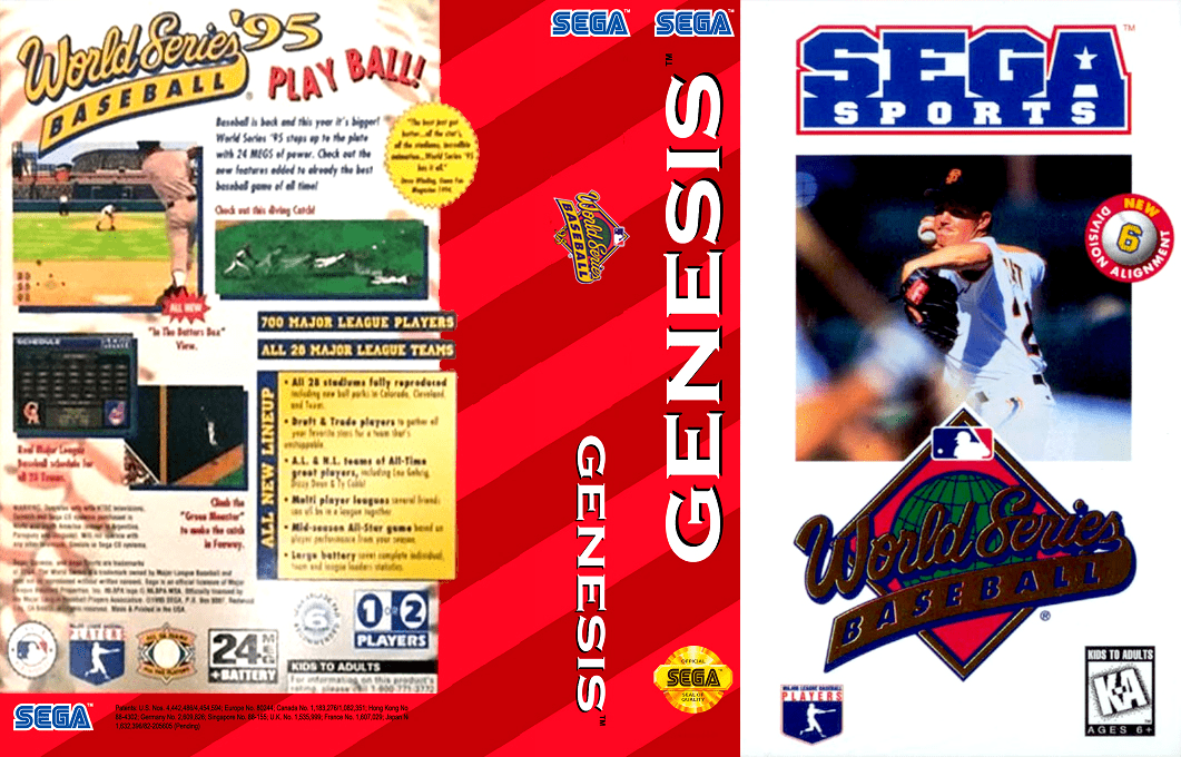 World Series Baseball ’95 [US] segaMD 1995 Box Art