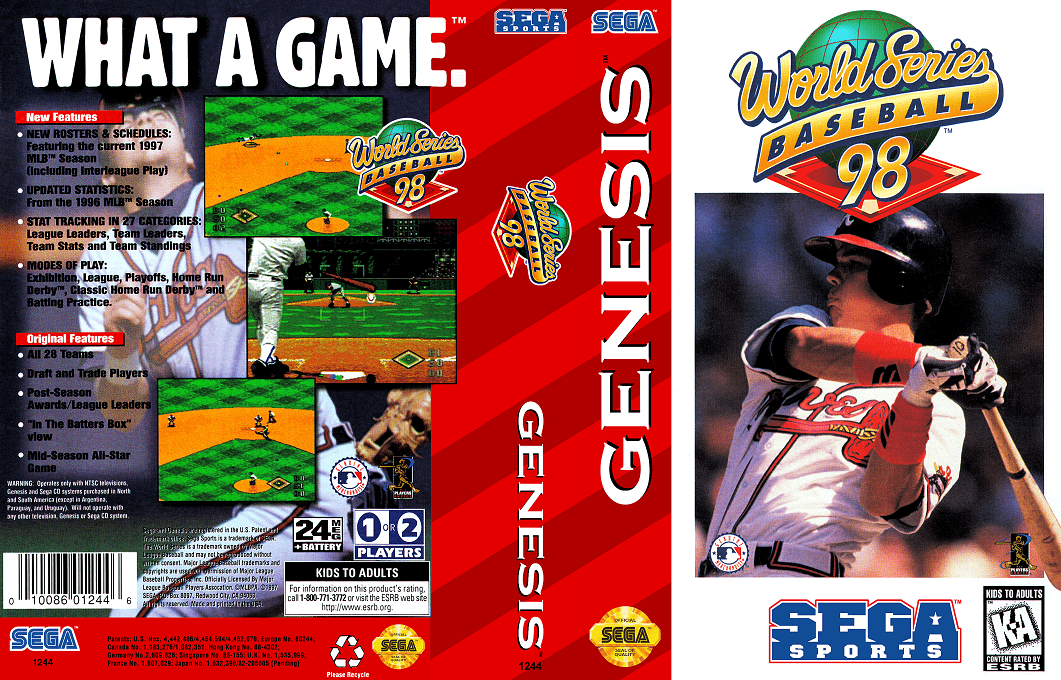 World Series Baseball 98 [US] segaMD 1997 Box Art