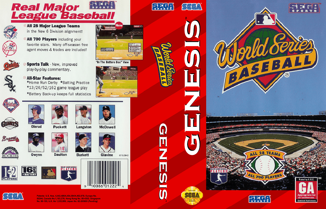 World Series Baseball [US] segaMD 1994 Box Art
