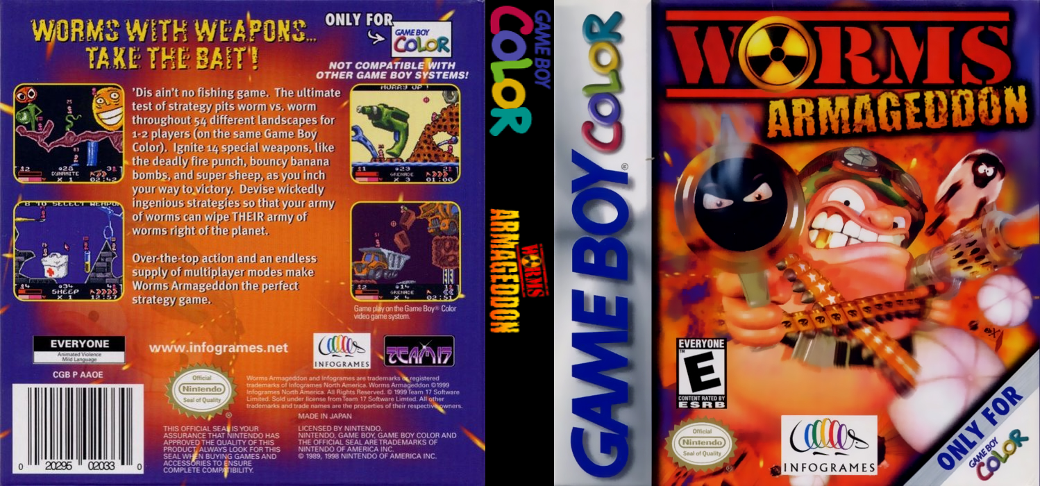 Worms Armageddon [US] gbc 1999 Box Art