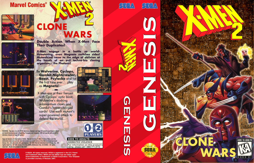 X-Men 2 : Clone Wars [US,EU] segaMD 1995 Box Art