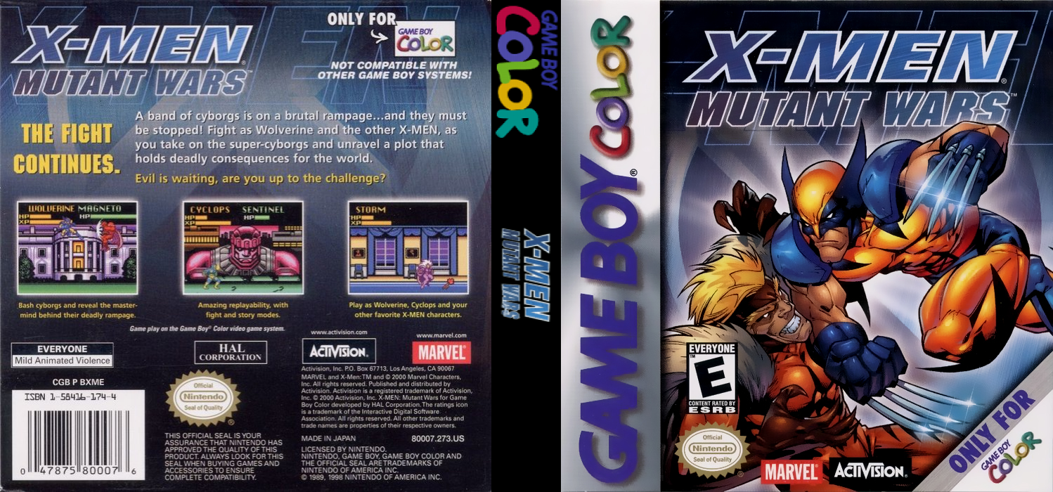 X-Men: Mutant Wars [US,EU] gbc 2000 Box Art