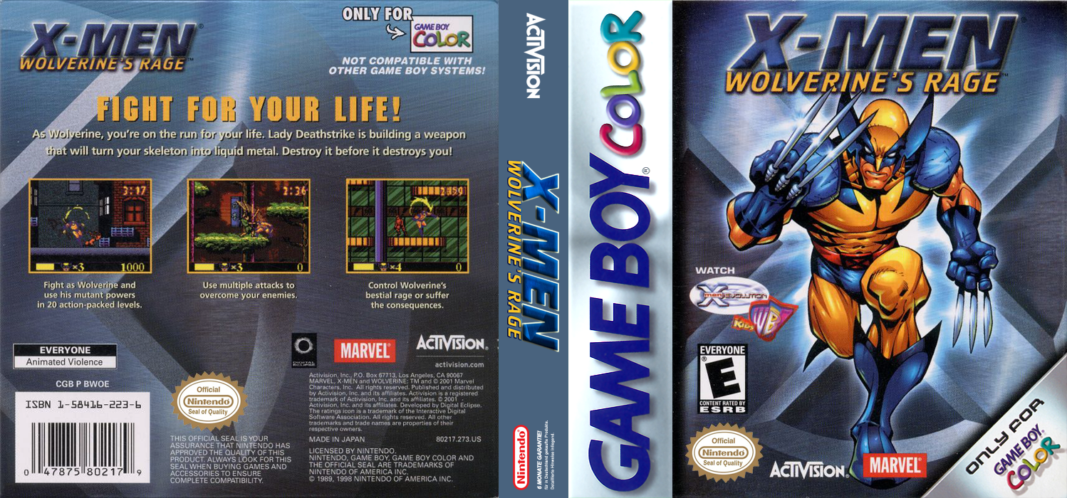 X-Men: Wolverine’s Rage [US] gbc 2001 Box Art