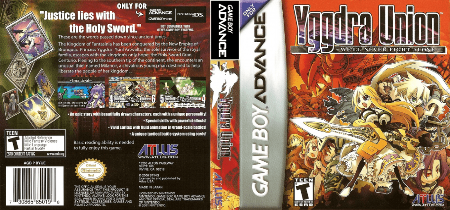 Yggdra Union : We’ll Never Fight Alone [US] gba 2006 Box Art