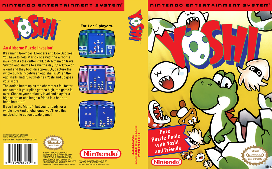 Yoshi [US] nes 1992 Box Art