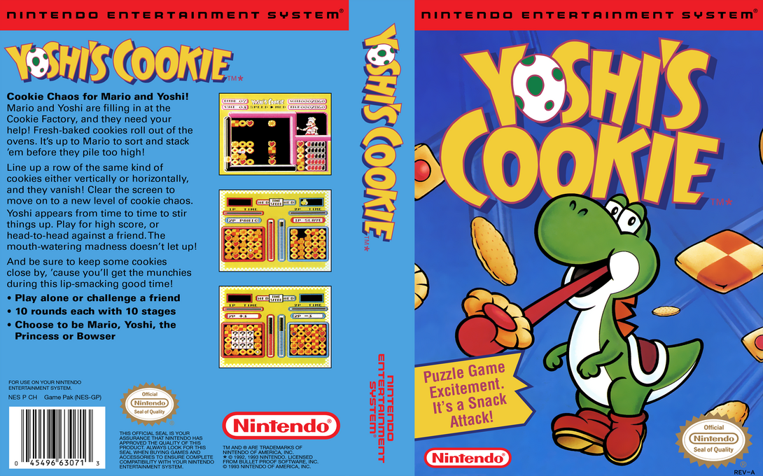 Yoshi’s Cookie [US] nes 1993 Box Art