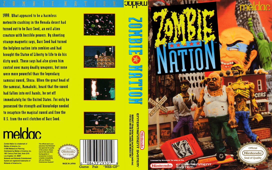 Zombie Nation [US] nes 1991 Box Art
