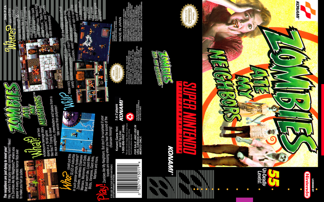 Zombies Ate My Neighbors [US] snes 1993 Box Art