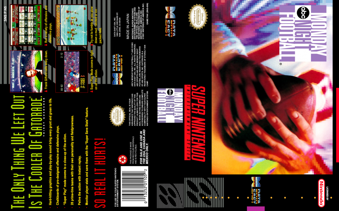 ABC Monday Night Football (Japan) [JP] snes 1993 Box Art