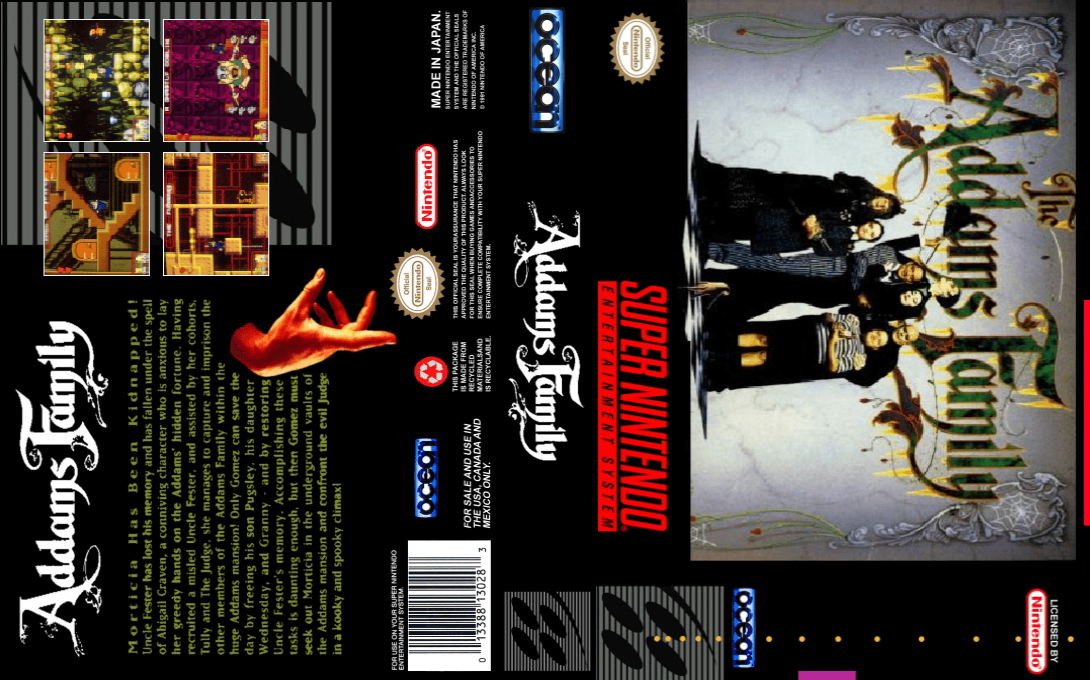 Addams Family, The (Japan) [JP] snes 1992 Box Art