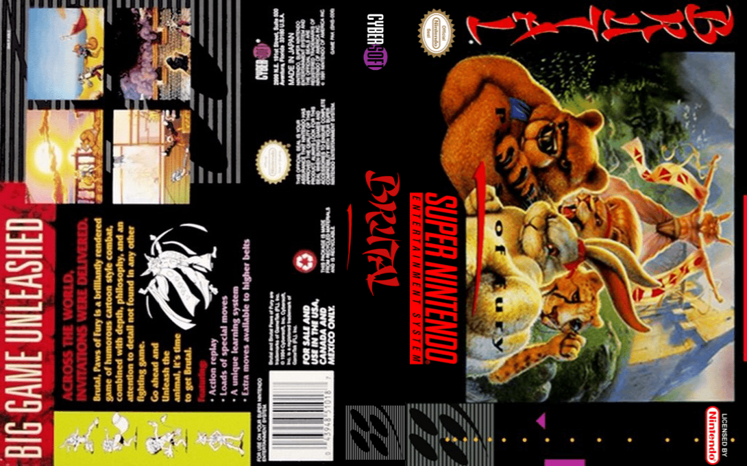 Animal Buranden – Brutal (Japan) [JP] snes 1994 Box Art