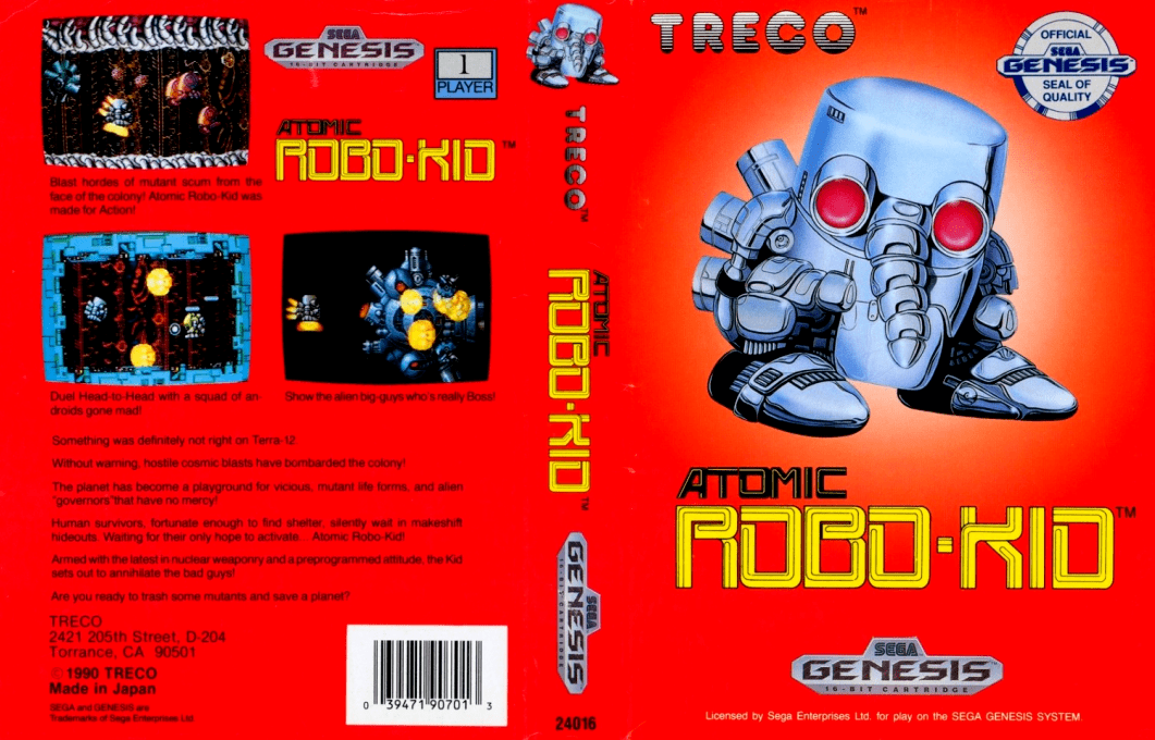 Atomic Robo-Kid (Japan) [JP] segaMD 1990 Box Art