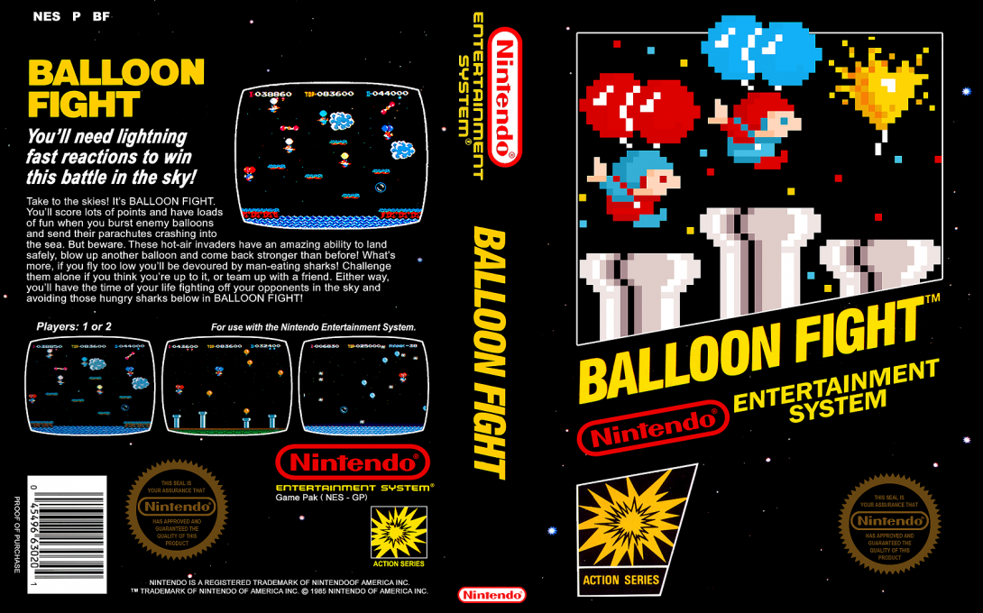 Balloon Fight (Japan) (En) [JP] nes 1986 Box Art