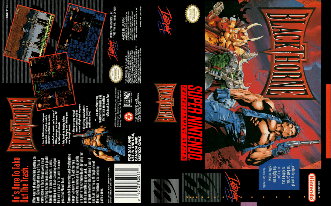 Blackthorne – Fukushuu no Kuroki Toge (Japan) [JP] snes 1994 Box Art