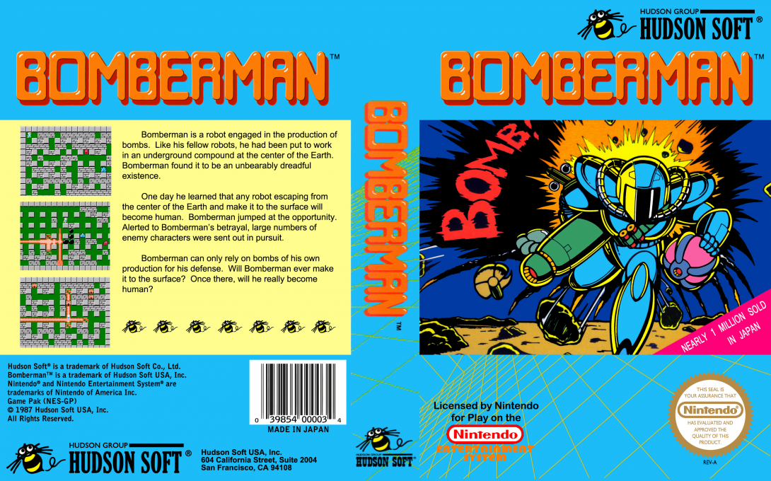 Bomberman (Japan) [JP] nes 1989 Box Art