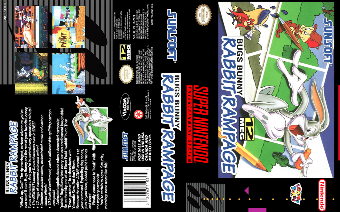 Bugs Bunny – Hachamecha Daibouken (Japan) [JP] snes 1994 Box Art