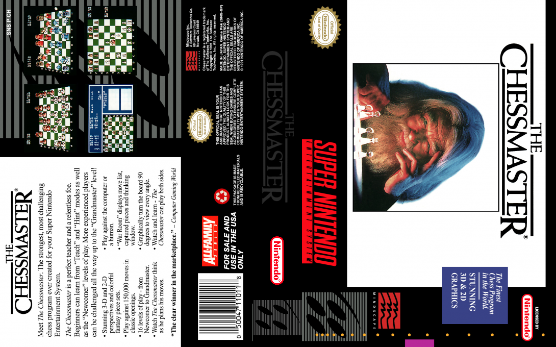 Chessmaster, The (Japan) [JP] snes 1991 Box Art