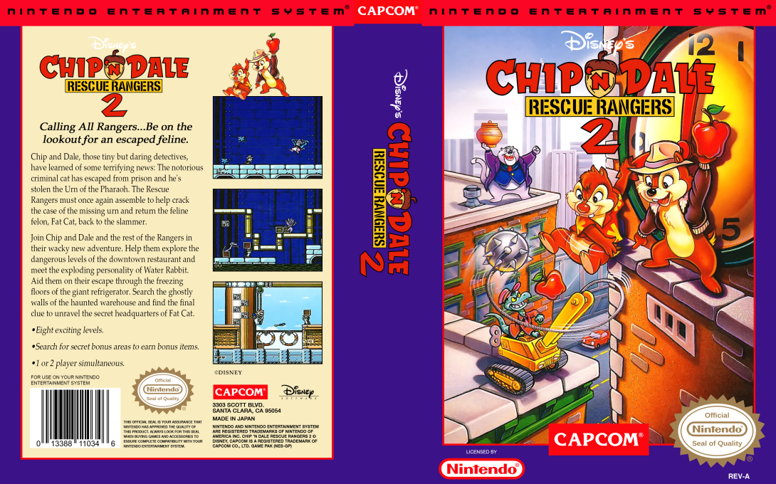 Chip to Dale no Daisakusen 2 (Japan) [JP] nes 1994 Box Art