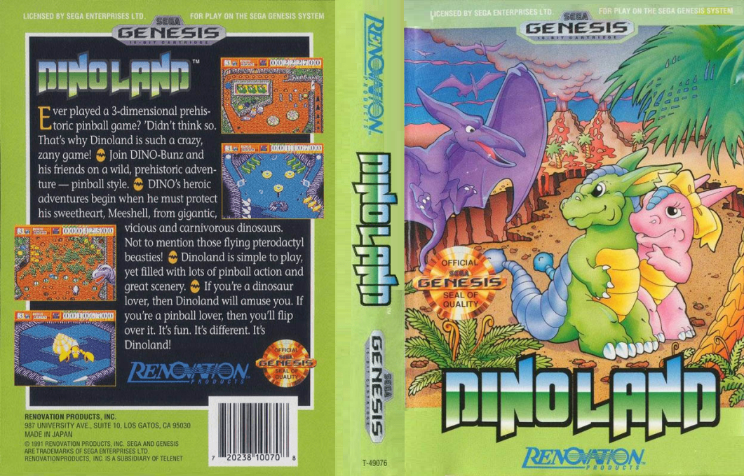 Chou Touryuu Retsuden – Dino Land (Japan) (En) [JP] segaMD 1991 Box Art