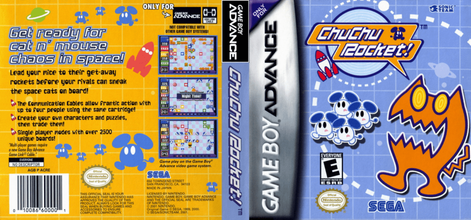 ChuChu Rocket! (Japan) (En,Ja,Fr,De,Es) [JP] gba 2001 Box Art