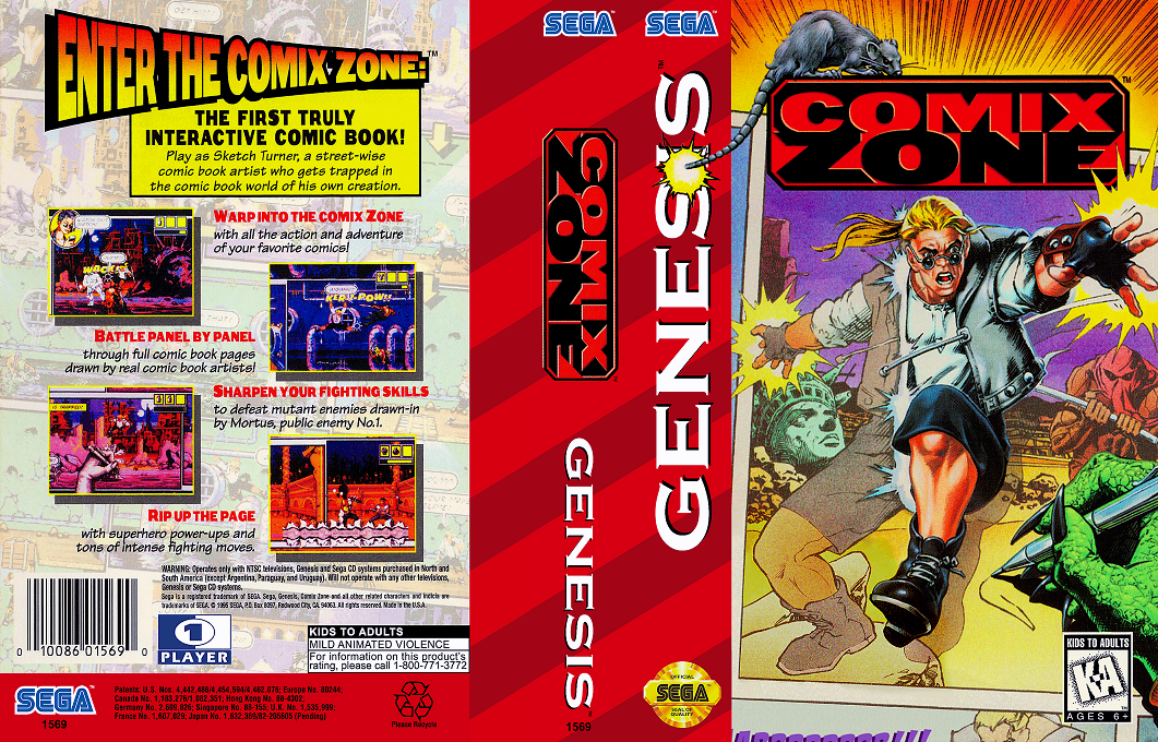 Comix Zone (Japan) (En,Ja) [JP] segaMD 1995 Box Art