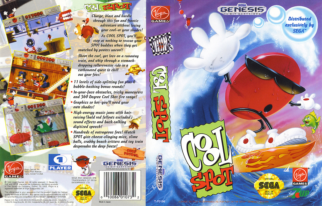 Cool Spot (Japan, Korea) (Ja) [JP,KR] segaMD 1994 Box Art