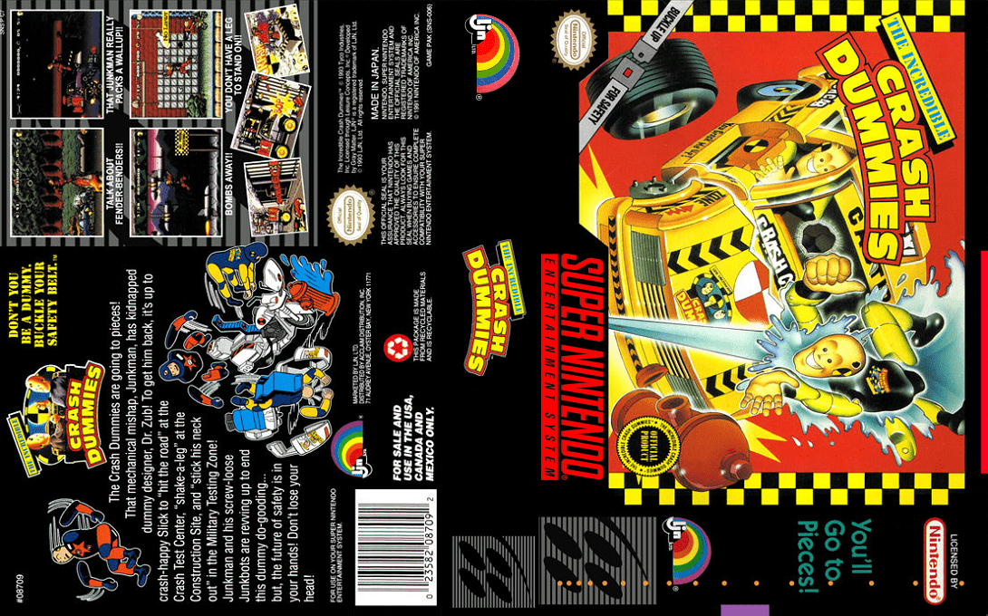 Crash Dummy – Dr. Zabu o Sukuidase (Japan) [JP] snes 1993 Box Art