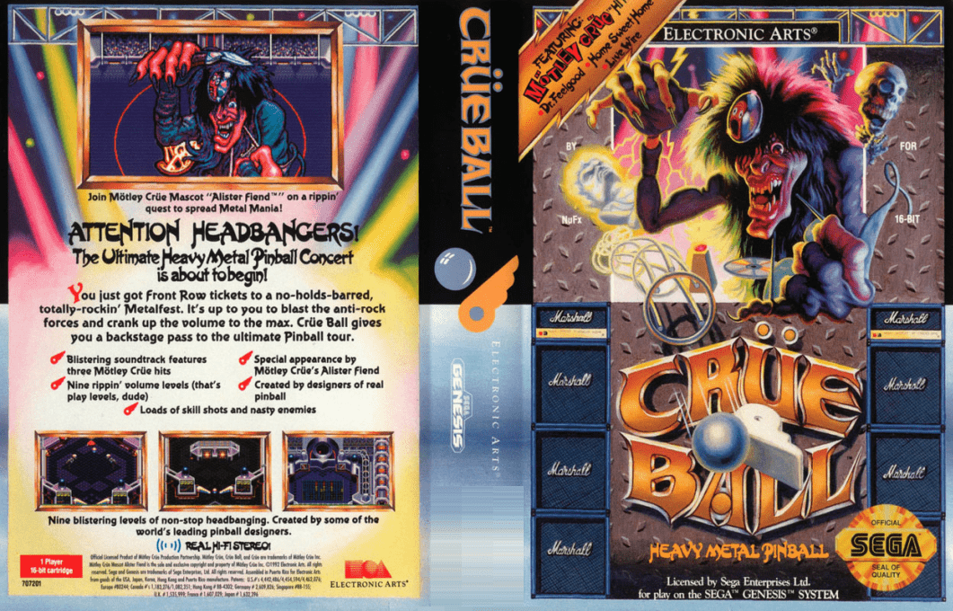 Crue Ball (Japan) [JP] segaMD 1991 Box Art